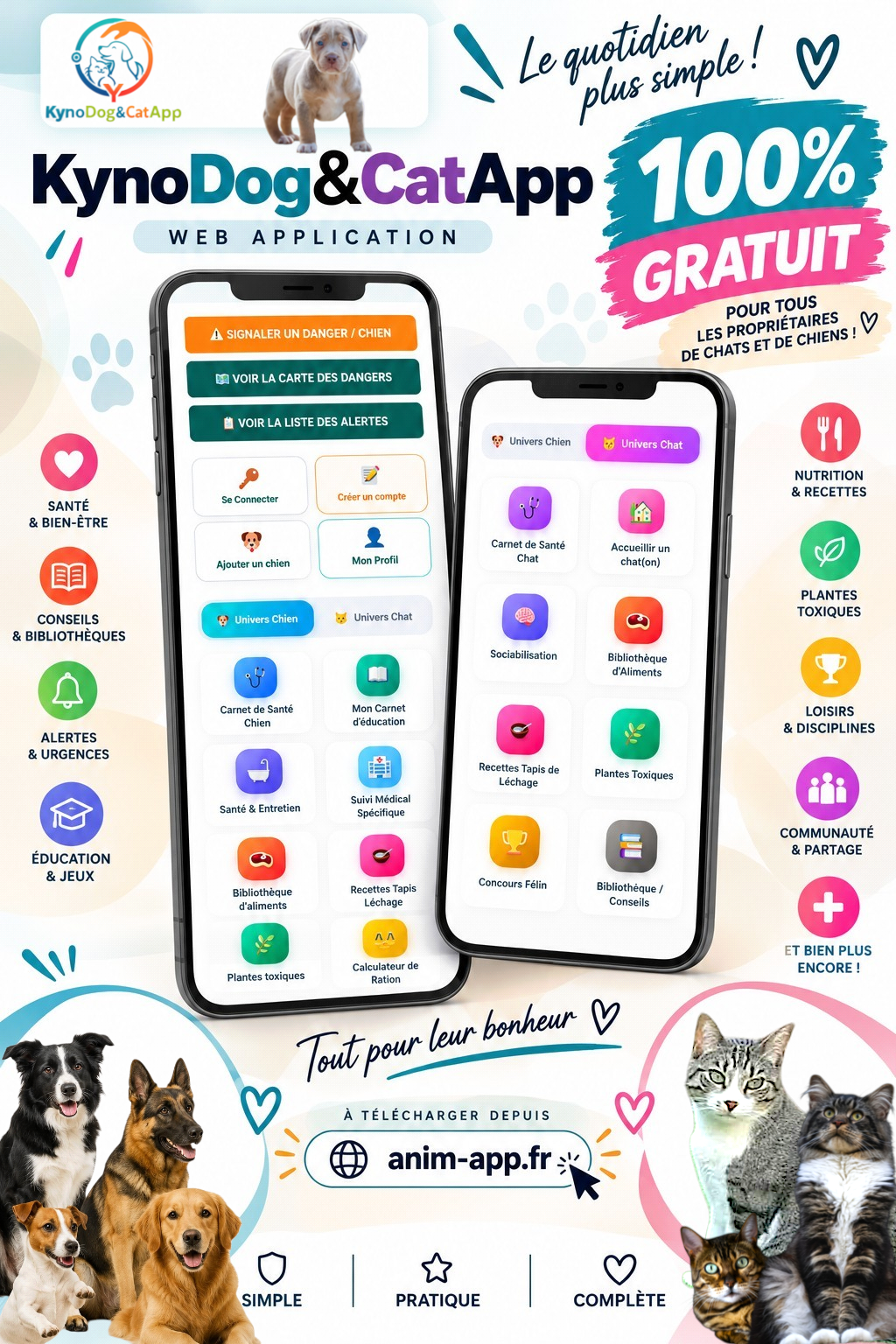 Aperçu de l'application KynoDog & CatApp
